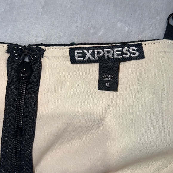 Express black sequins mesh overlay nude bodycon dress - Picture 6 of 6